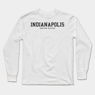 Indianapolis Indiana United States Vintage Minimalist Indianapolis Indiana State Name Sport Design Tees Long Sleeve T-Shirt